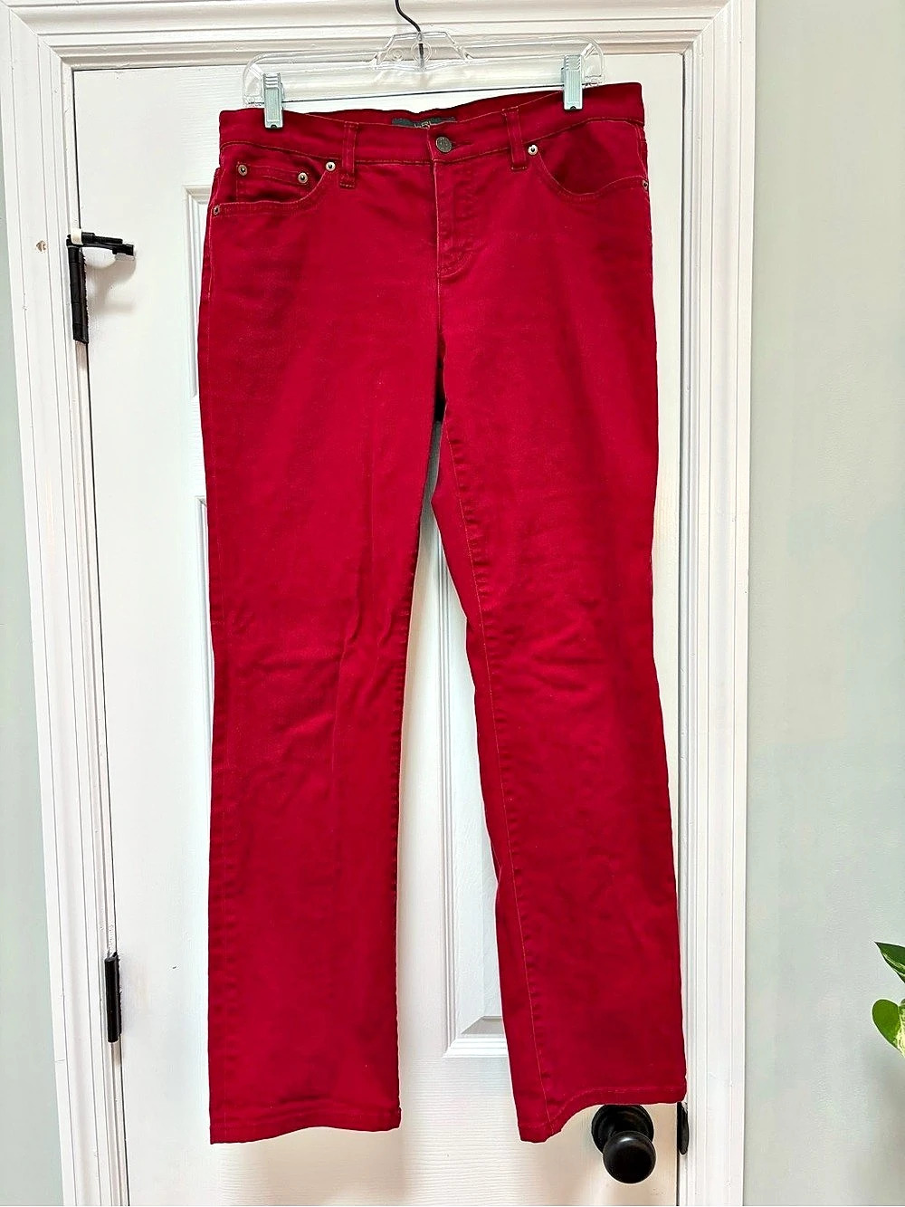 Lauren Ralph Lauren Jeans Co. Straight Leg Jeans Red Waist 10 Like New